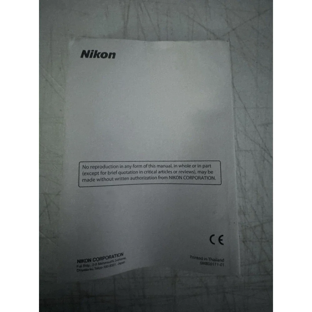 Nikon D300 Digital Camera Genuine User's Manual / Instruction Guide In English
